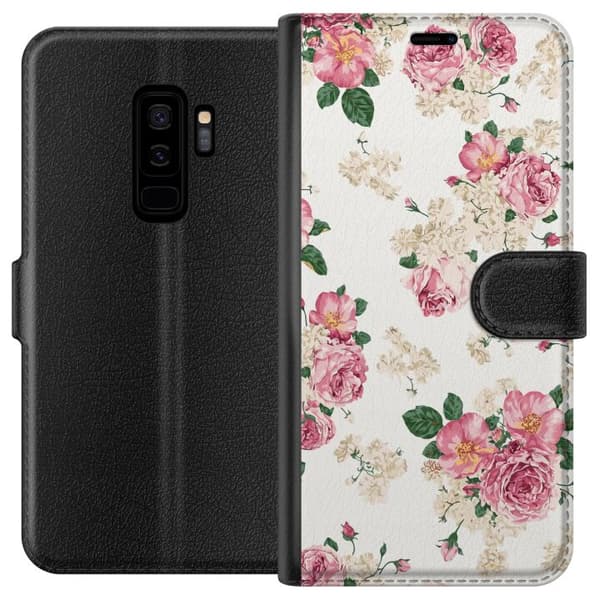 Kompatibel Tegnebogsetui til Samsung Galaxy S9+ Retro Blomster