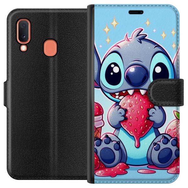Samsung Galaxy A20e Plånboksfodral Strawberry Stitch