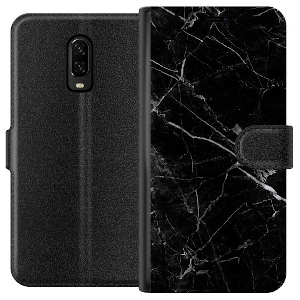 OnePlus 6T Plånboksfodral black marble