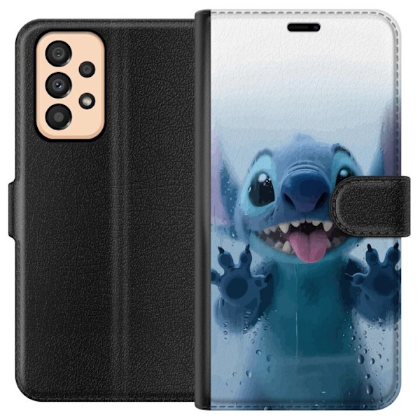 Samsung Galaxy A33 5G Plånboksfodral Stitch Window View – Stitch vid ett fönster i söt stil