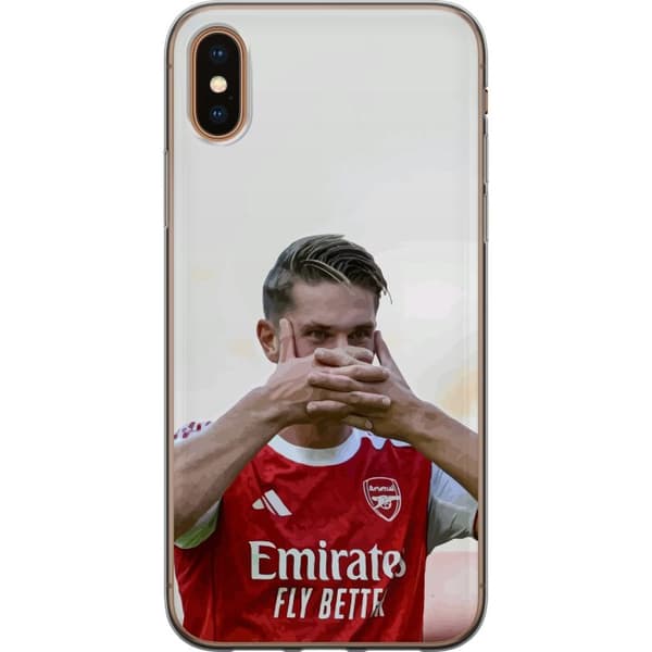 Kompatibelt Mobildeksel til Apple iPhone XS Martin Ødegaard Arsenal – Nærbilde av målfeiring i kamptrøye