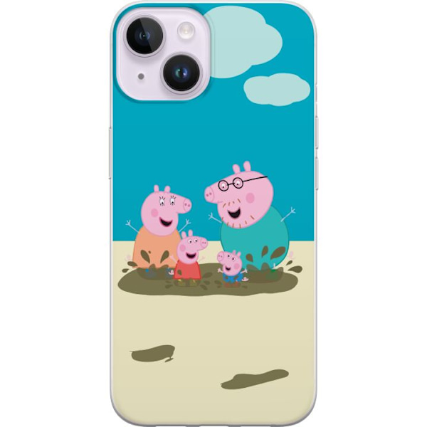 Apple iPhone 14 Plus Gennemsigtig cover Greta Gris Familie Geo