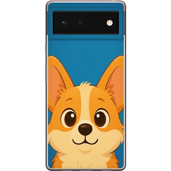 Google Pixel 6 Läpinäkyvä kuori Hello Corgi
