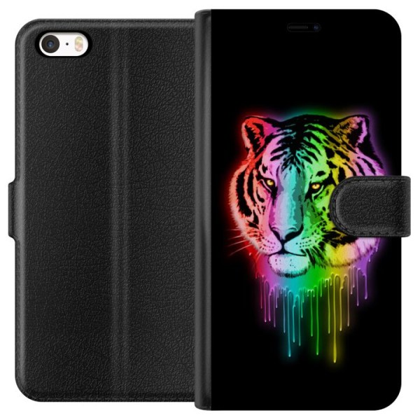 Apple iPhone 5 Plånboksfodral Neon Tiger