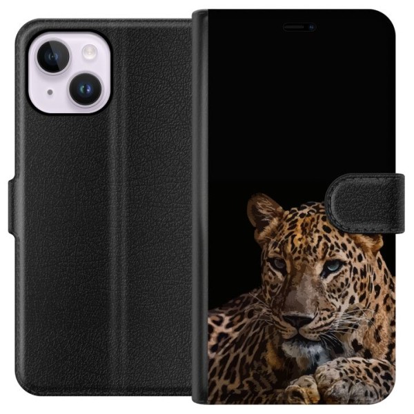 Apple iPhone 15 Plus Plånboksfodral Leopard