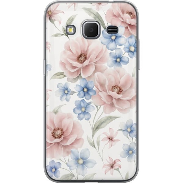 Samsung Galaxy Core Prime Genomskinligt Skal Romantiska blommo