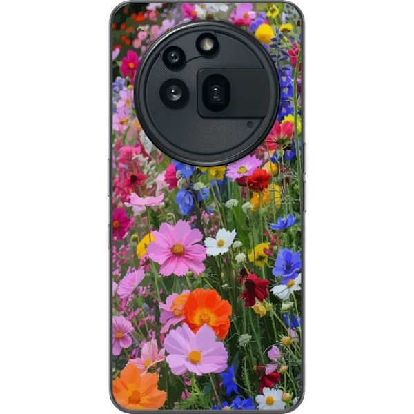 Nothing Phone (3a) Pro Läpinäkyvä kuori Kukkakuvioinen mobiilikuori kesäisellä niityllä ja luontomaisemalla