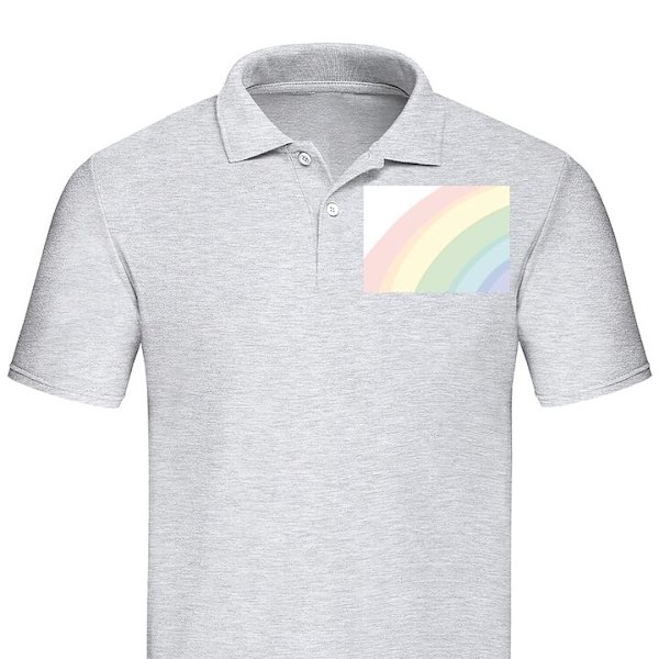 Poloshirt til Voksen | Elegant Poloshirt Regnbuen Grå X-Large