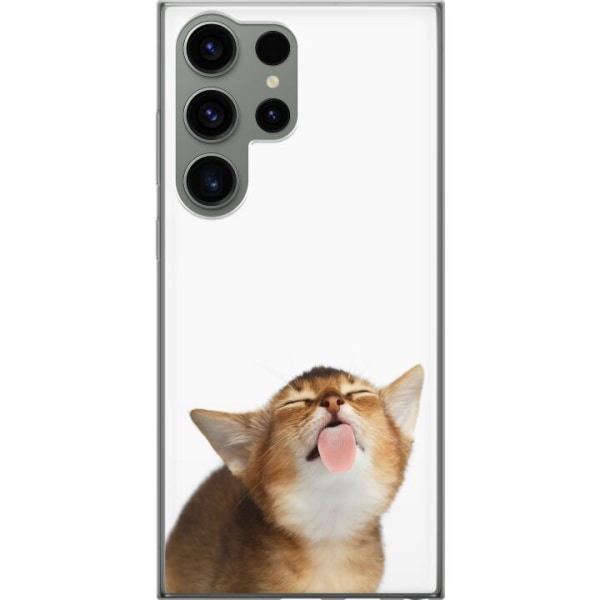 Samsung Galaxy S23 Ultra Gennemsigtig cover Katten holder dig