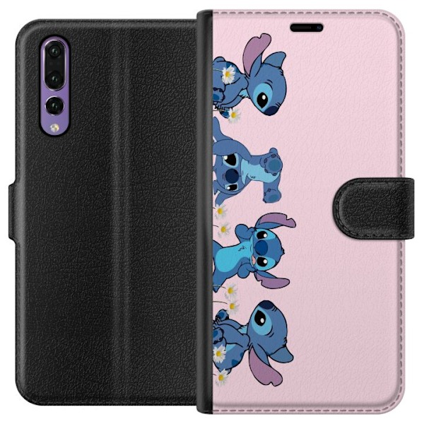 Huawei P20 Pro Tegnebogsetui  Stitch Grin & Leg – Perfekt ti
