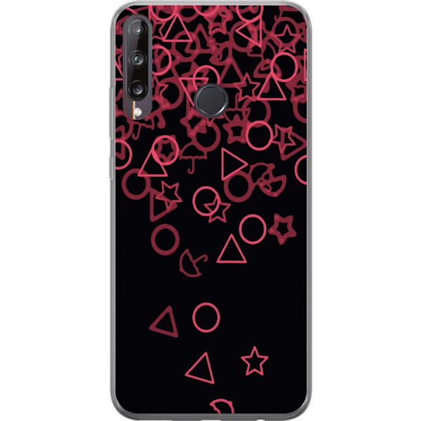 Huawei P40 lite E Genomskinligt Skal Squid Game Ikoner Serie Design Populärt TV Spel Ikoner Grafiskt Motiv Asiatisk Trend Dramaserie