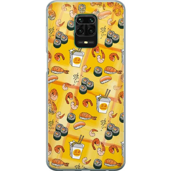Kompatibelt Mobildeksel til Xiaomi Redmi Note 9 Pro Sushi räkor och nudlar gul