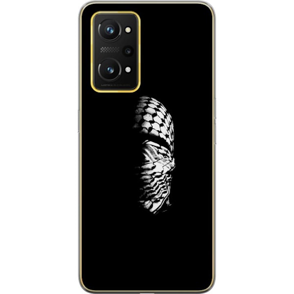Realme GT Neo 3T Läpinäkyvä kuori Keffiyeh-kuviointi - klassinen palestiinalainen mustavalkoinen shaali, jolla on kulttuurinen merkitys