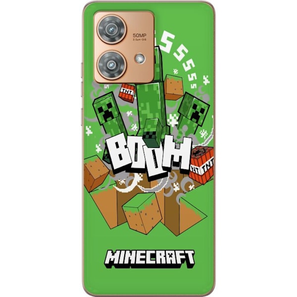 Motorola Edge 40 Neo Gennemsigtig cover Minecraft Boom