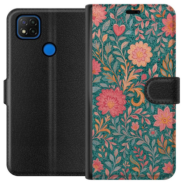 Xiaomi Redmi 9C Lommeboketui Floral Dream