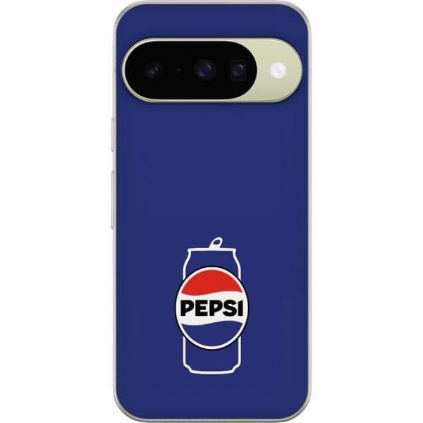 Kompatibelt Mobildeksel til Google Pixel 11 Retro Pepsi boks på blå bakgrunn med klassisk logo blå