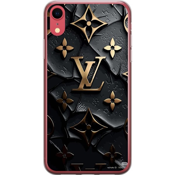 Apple iPhone XR Gennemsigtig cover Louis Vuitton Mørk Tilstand Design Sort Luksus Stil Mode Populær Grafisk Mønster Modeikon Luksusmærke