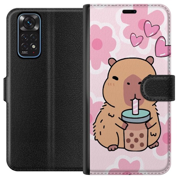 Xiaomi Redmi Note 11 Tegnebogsetui Kawaii Capybara Hjerte Anim
