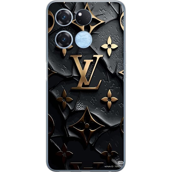OnePlus Ace Racing Läpinäkyvä kuori Louis Vuitton Tumma tila Suunnittelu Musta Ylellisyys Tyyli Muoti Suosittu Graafinen Kuvio Muotisymboli Luksusb