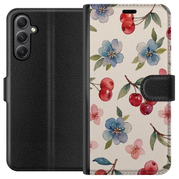 Samsung Galaxy S23 FE Lompakkokotelo Marjat & Kukat - kuvio, j