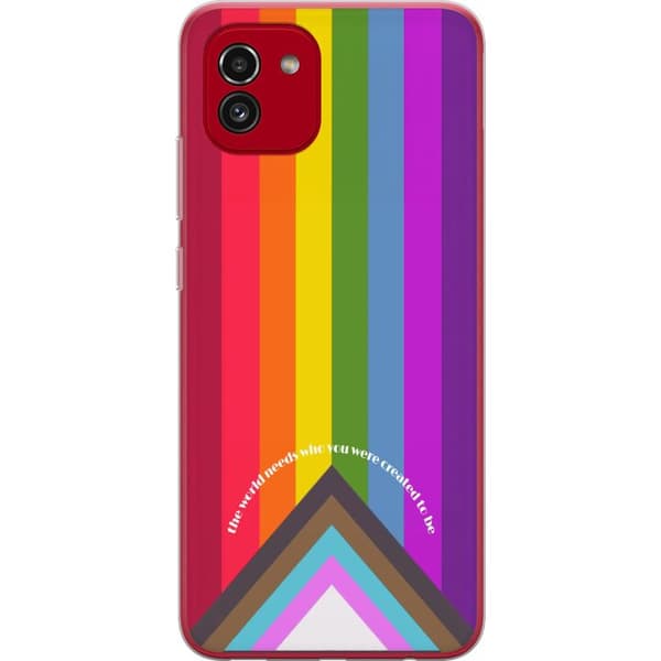 Kompatibelt Mobildeksel til Samsung Galaxy A03 Fargerik Pride-regnbue med inspirerende sitater