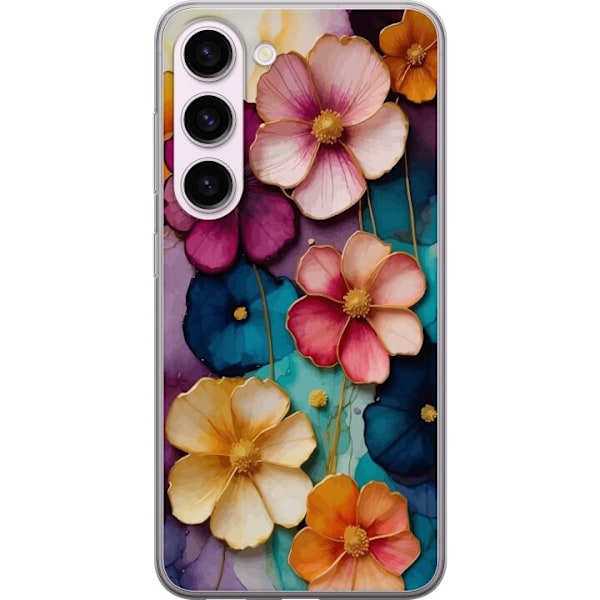 Samsung Galaxy S23 Genomskinligt Skal Blommor Färger