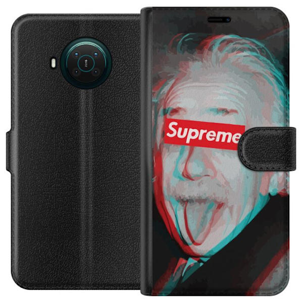 Nokia X10 Plånboksfodral Supreme Albert Einstein 3D Motiv Streetwear Design Populär Vetenskap Ikoniskt Grafiskt Urban Art