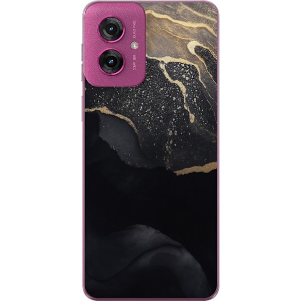 Motorola Moto G55 Läpinäkyvä kuori Musta kulta abstrakti