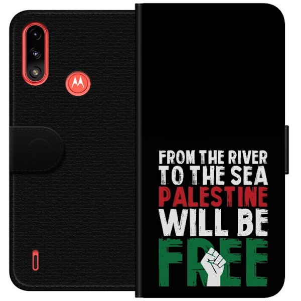 Motorola Moto E7 Power Tegnebogsetui Fri Palæstina