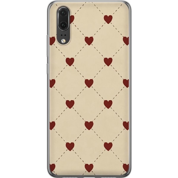 Huawei P20 Gennemsigtig cover Hjertegitter