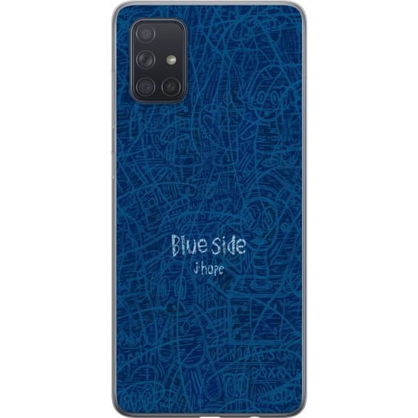 Kompatibelt Mobilskal till Samsung Galaxy A71 Blue Side klotter blå