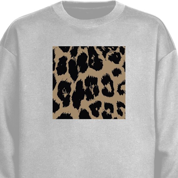 Sweatshirt til Voksne | Klassisk Collegebluse Leopard grå L