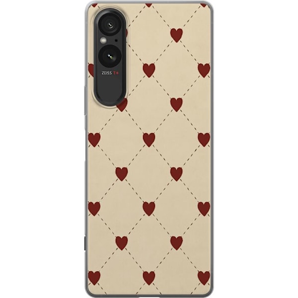 Sony Xperia 10 VI Genomskinligt Skal Heart Grid