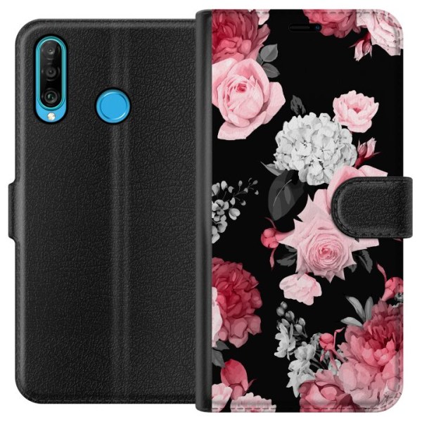 Huawei P30 lite Tegnebogsetui Floral Blomst