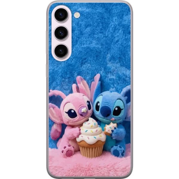 Kompatibelt Mobildeksel til Samsung Galaxy S23+ Søte blå og rosa figurer med stor cupcake og strøssel rosa