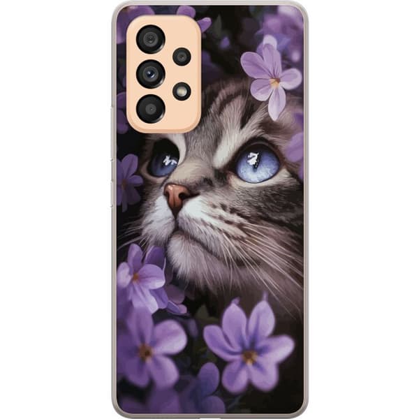 Kompatibel Mobilcover til Samsung Galaxy A53 5G Kat og blomster
