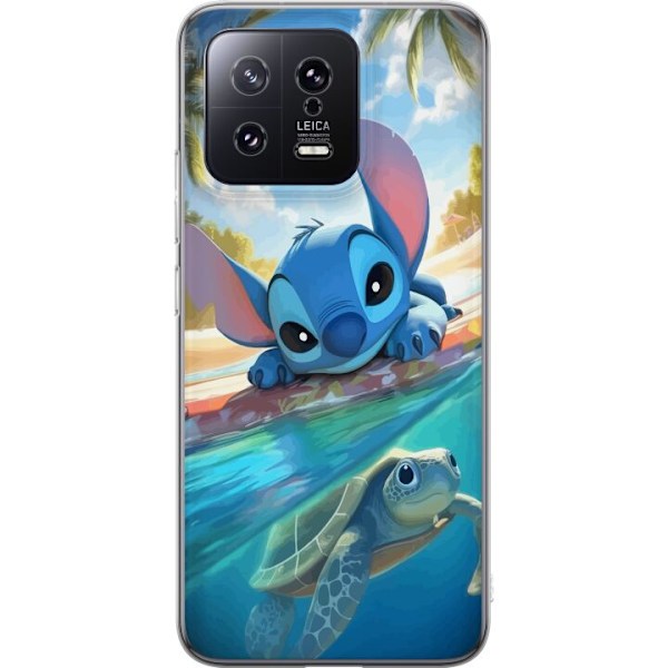Xiaomi 13 Gjennomsiktig deksel Stitch med skilpadde - søt bl