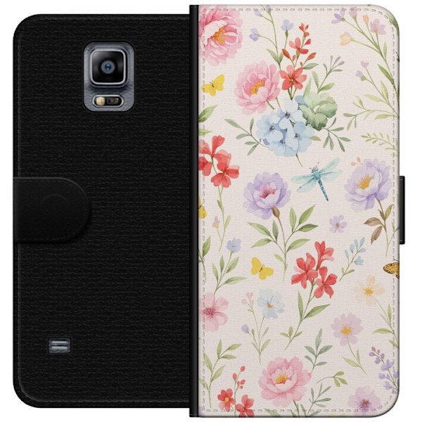 Samsung Galaxy Note 4 Lompakkokotelo Kukat