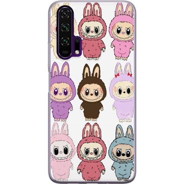 Honor 20 Pro  Läpinäkyvä kuori Labubu Pink Monster - Popkul