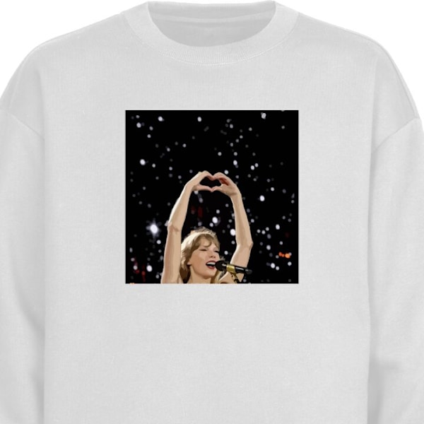 Sweatshirt til Voksne | Klassisk Collegebluse Taylor Swift hvid XL