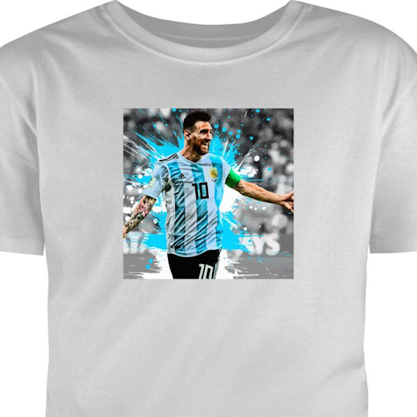 Børne T-shirt | Behagelig T-shirt til Børn Messi grå 7-8 År