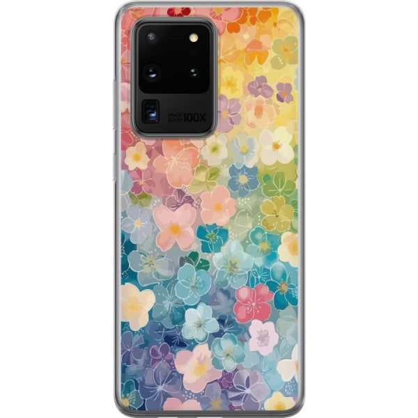Samsung Galaxy S20 Ultra Läpinäkyvä kuori Pienet kukat
