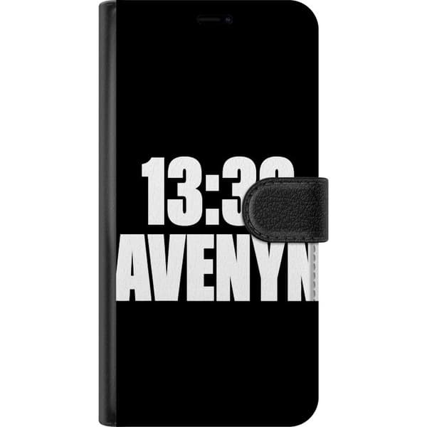 Kompatibel Tegnebogsetui til Apple iPhone 14 Plus 13:30 Avenyn sort typografi på hvid baggrund med grafisk tekstdesign hvid