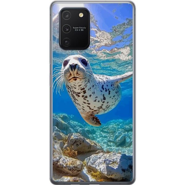 Samsung Galaxy S10 Lite Gennemsigtig cover Salg Hav Svømning Dyremotiv Natur Vandmotiv Blåt Design Marin Tema Populært Motiv Dyreliv