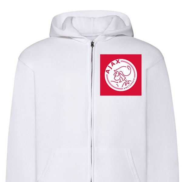 Zip-Hoodie | Huvtröja med Dragkedja för Vuxna Ajax vit XL