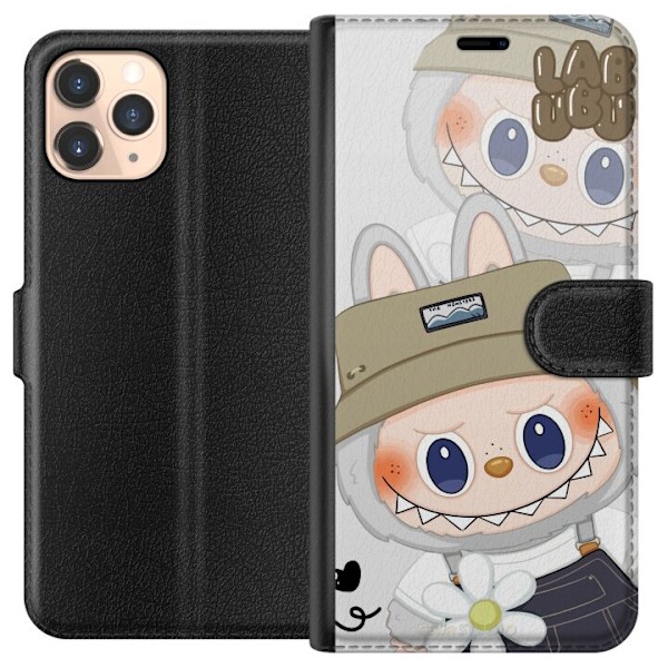 Apple iPhone 11 Pro Plånboksfodral Labubu Minimal Mood – Enkel och stilren monsterdesig