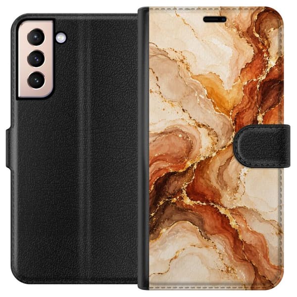 Kompatibelt Lommeboketui til Samsung Galaxy S21 Høstagat beige