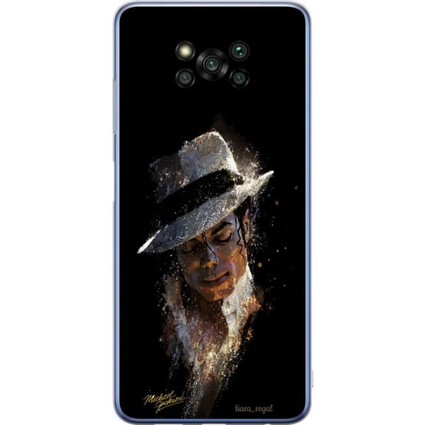 Kompatibelt Mobildeksel til Xiaomi Poco X3 Pro Kunstnerisk portrett av mann med hvit hatt og glitrende detaljer svart