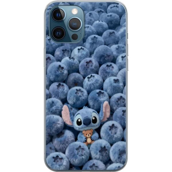 Kompatibel Mobilcover til Apple iPhone 12 Pro Sød, fluffy blå figur med en lille bamse blandt bløde blåbær blå