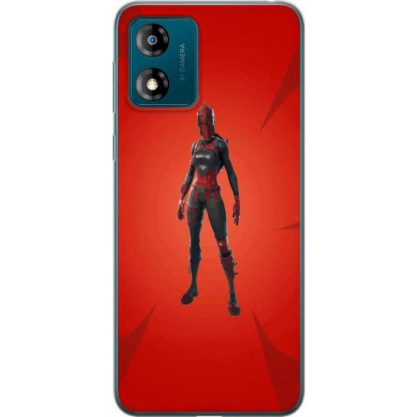 Motorola Moto E13 Gennemsigtig cover Fortnite - Rød Ridder